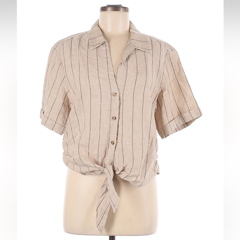 NWT Sanctuary Artisan Stripe Beige Ocean Shirt